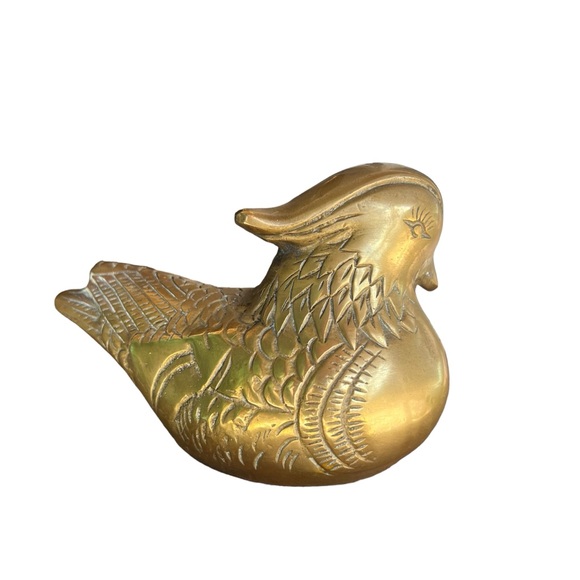 Vintage Brass Mid Century Dove/Pheasant/ Bird Figure Paper Weight 5.5” - Picture 5 of 12